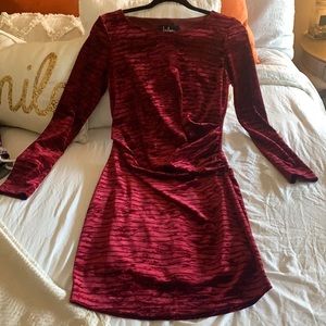 Lulus red crushed velvet dress